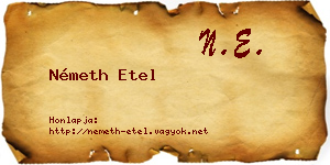 Németh Etel névjegykártya